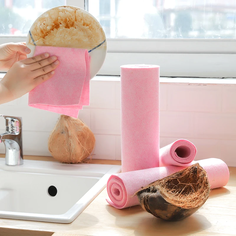

Kitchen Cleaning Cloth Anti-Grease Rags Coconut Shell Thicken High Absorbent Dishcloth Microfiber Wipe Table Towel For Kitchen