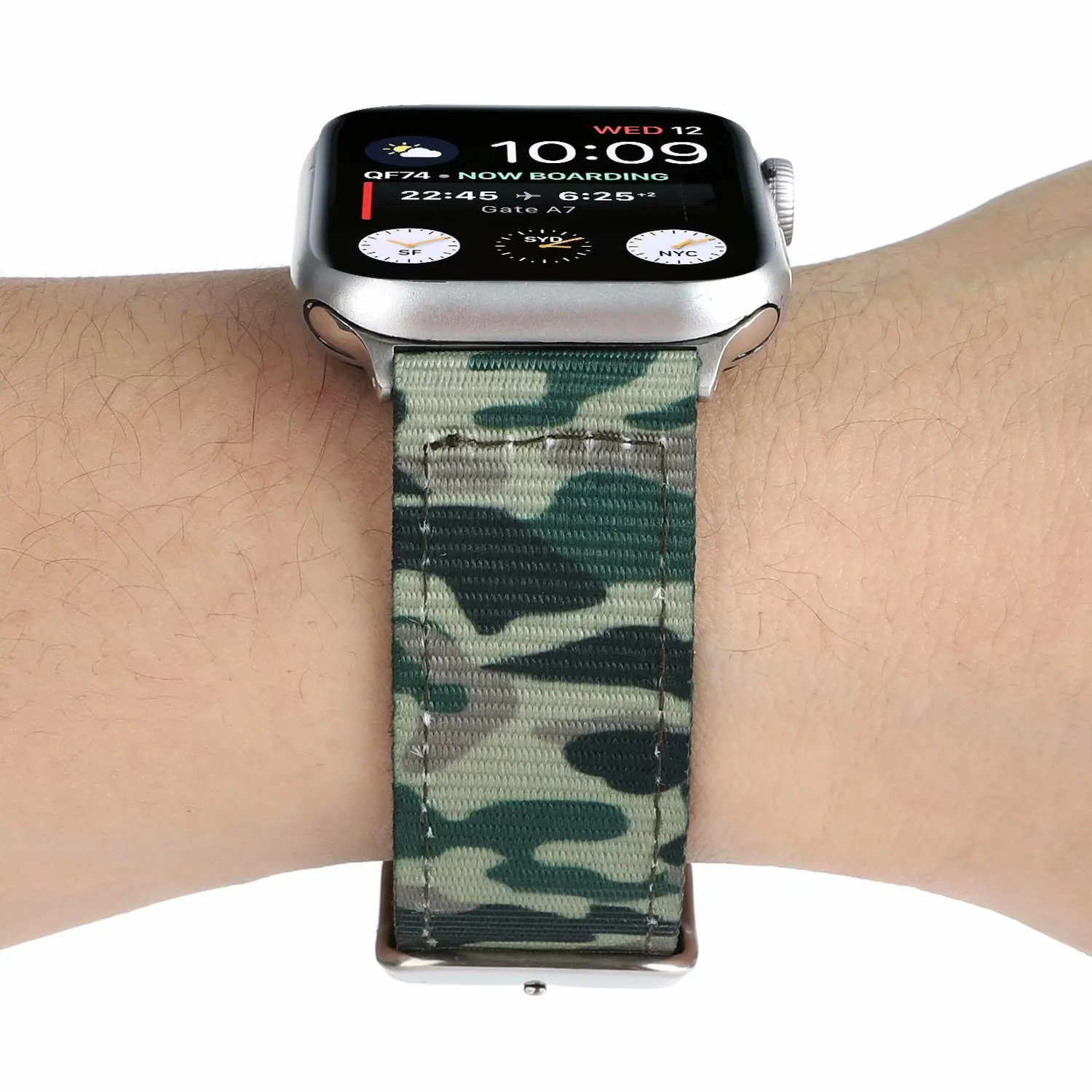 Camouflage Nylon Strap for Apple Watch Band 42 44mm 38 40mm Breathable Canvas Bracelet iWatch Series 6 5 4 3 2 1 Watchband | Наручные