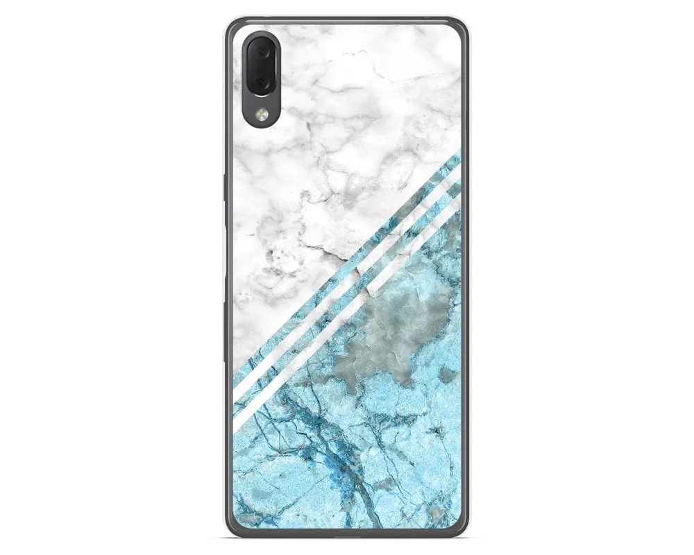 Гелевый ТПУ чехол для Sony Xperia L3 мраморный дизайн 02 чертежи|Бамперы| |