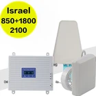 Трехдиапазонный усилитель сигнала, Израиль CDMA 850 LTE 1800 WCDMA 2100 2G 3G 4G LTE 1800 мобильный телефон, ретранслятор сотового телефона