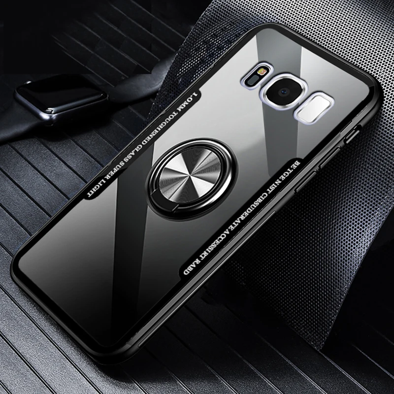 Роскошный магнитный металлический автомобильный держатель с кольцом чехол для