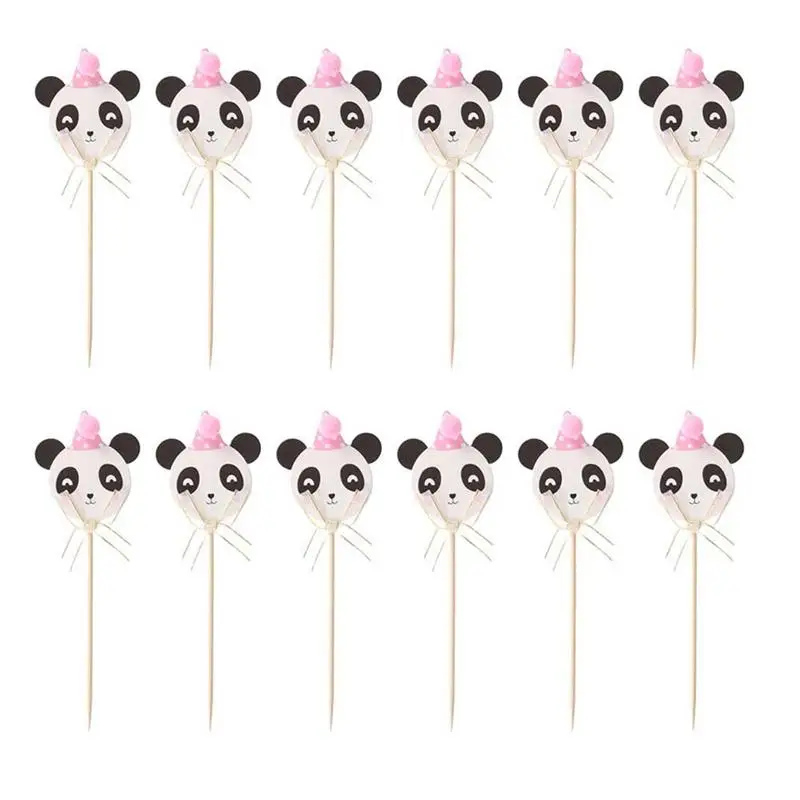 12 шт. бумажные топперы в виде панды|Товары для украшения тортов| |