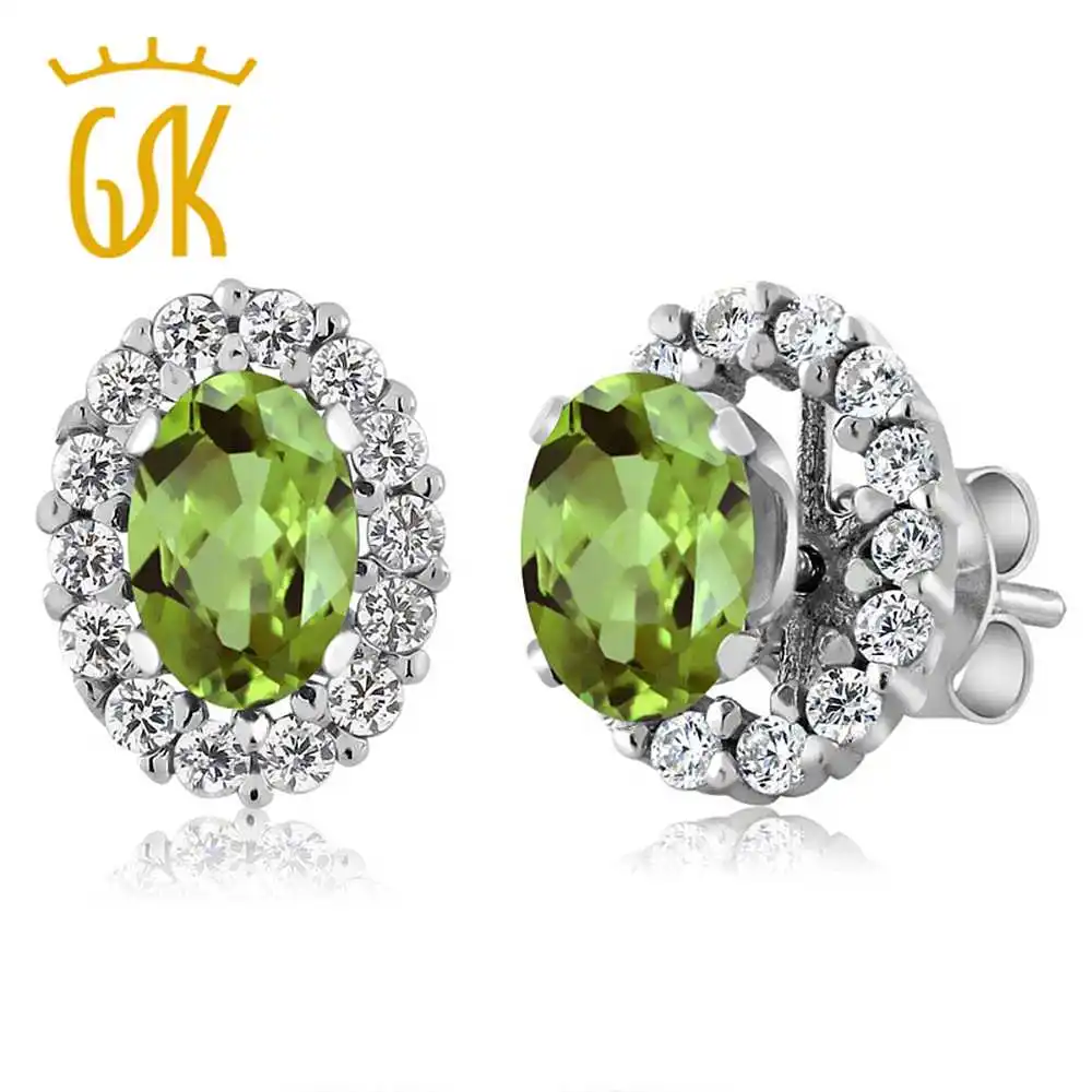 Женские серьги из стерлингового серебра 925 пробы GemStoneKing овальная натуральная