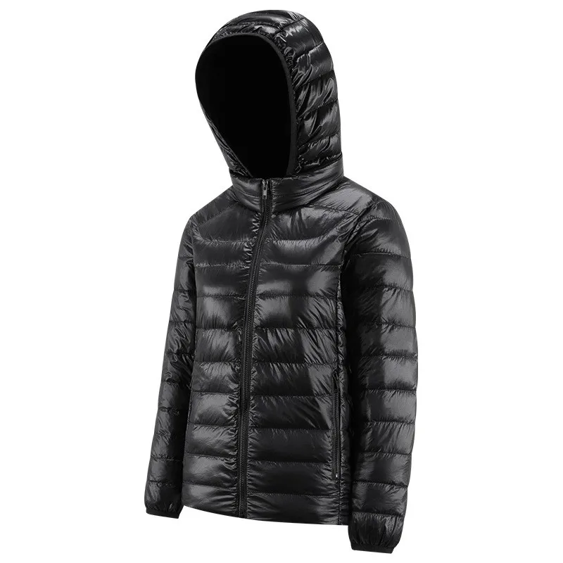 Men's Down Jacket Winter Warm Light Hooded Coat Solid Color Quilting Outwear Unisex Down Jacket Male Female Clothes