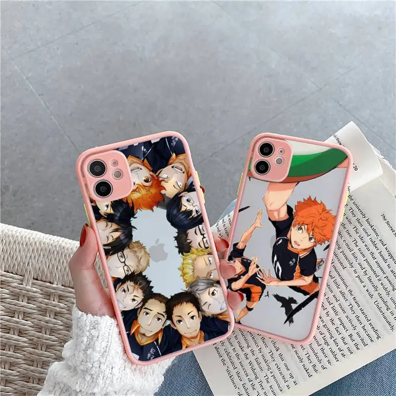 

Haikyuu Hinata attacks Anime Phone Case Matte Transparent for iPhone 7 8 11 12 s mini pro X XS XR MAX Plus cover funda
