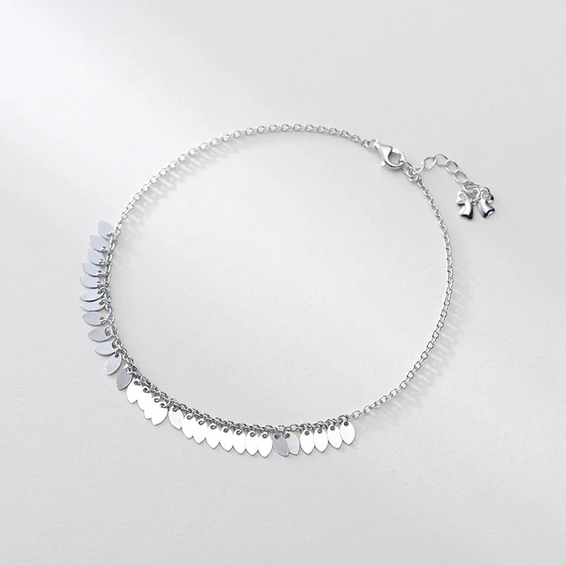 925 стерлингового серебра Сладкий вафли кисточкой цепи браслеты для женщин