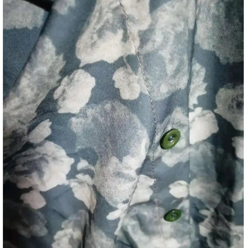 Женская рубашка с длинным рукавом и цветочным принтом в стиле ретро корейские