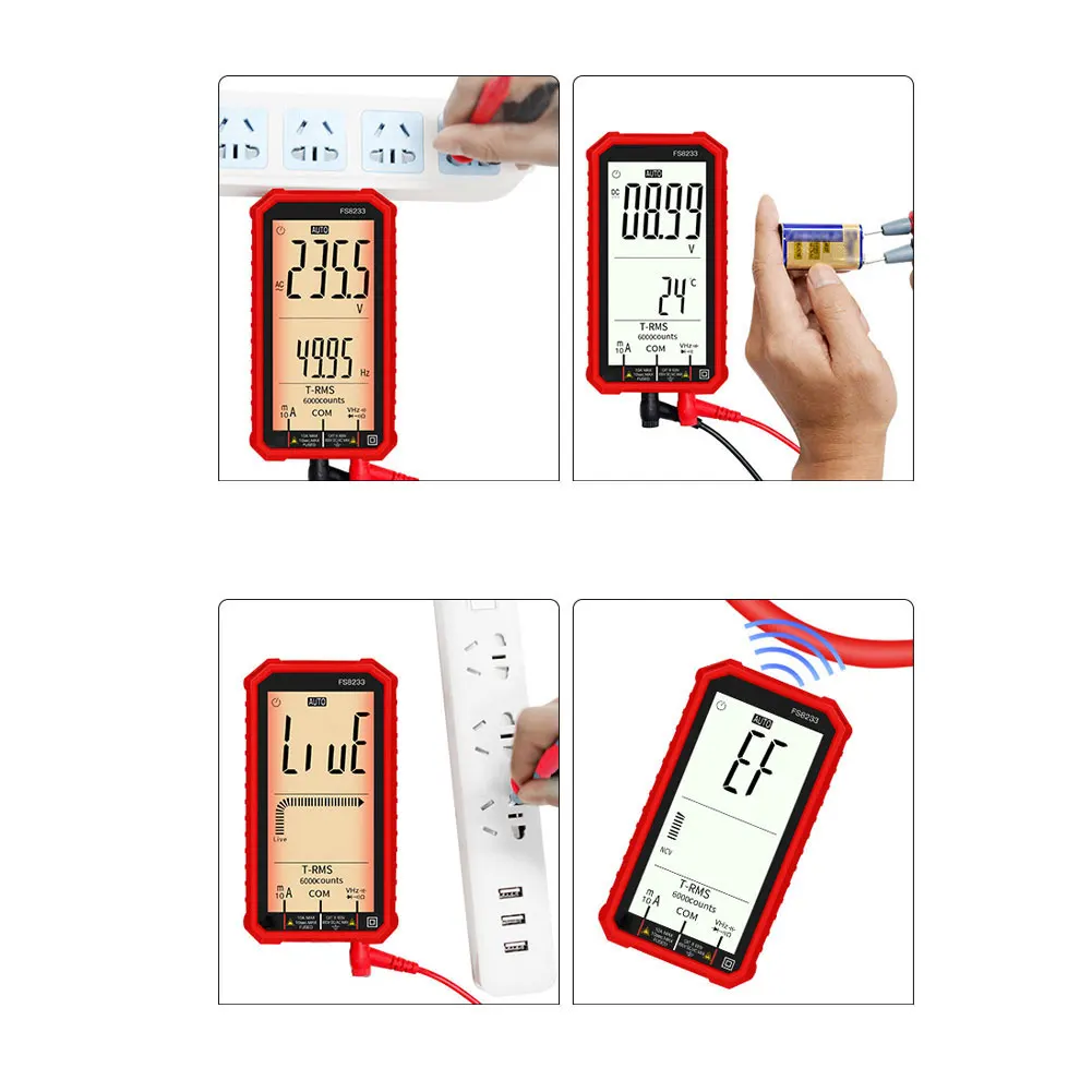 

Digital Multimeter Portable Large Screen Automatic Plastic Multi Meter Electric Tester Smart Multimeter Transistor Testers