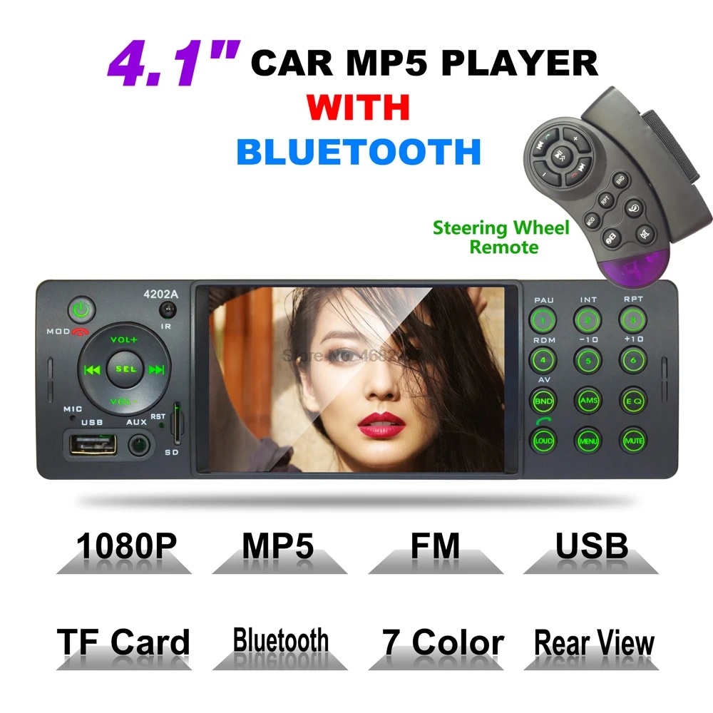 От DHL или Fedex 10 шт. 4 &quotАвто Радио стерео 1 Din Bluetooth радио MP5 HD видео плеер MP3 USB TF Aux