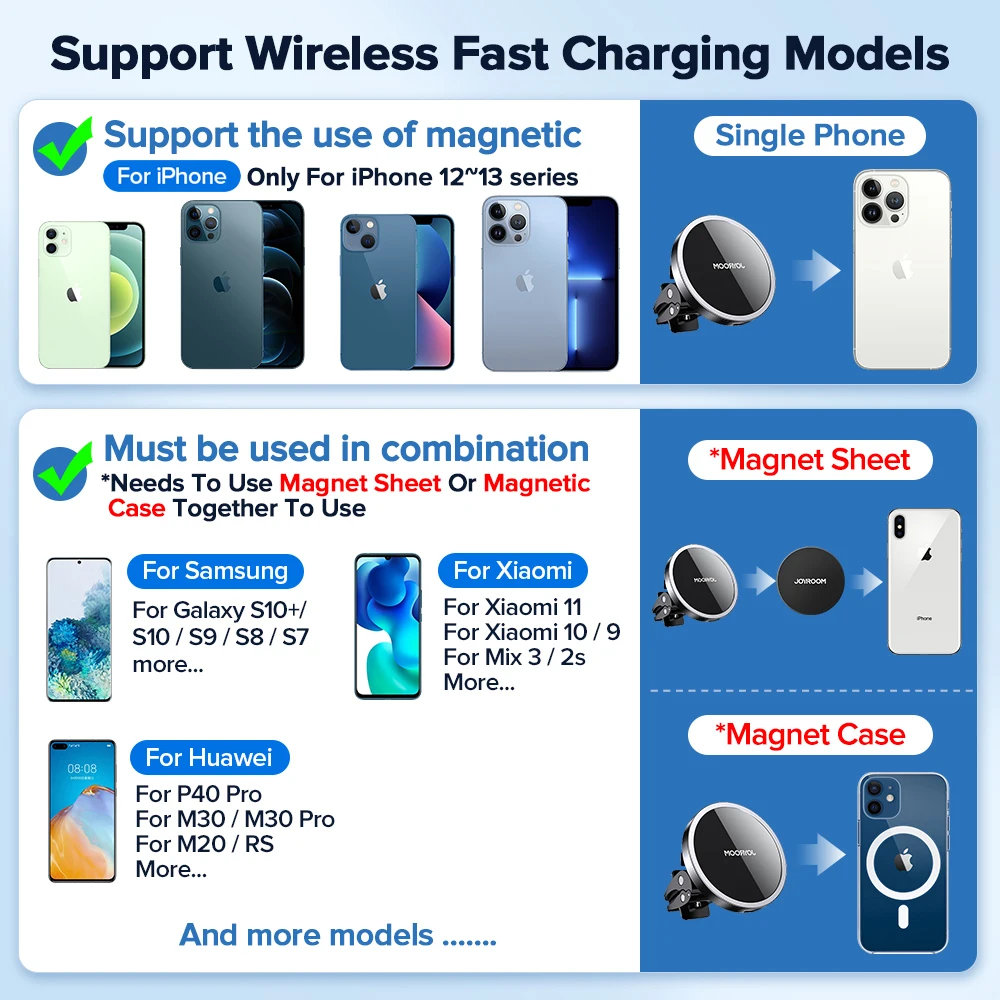 15w qi magnetic wireless car charger phone holder for iphone 13 12 pro max universal wireless charging car phone holder mount free global shipping