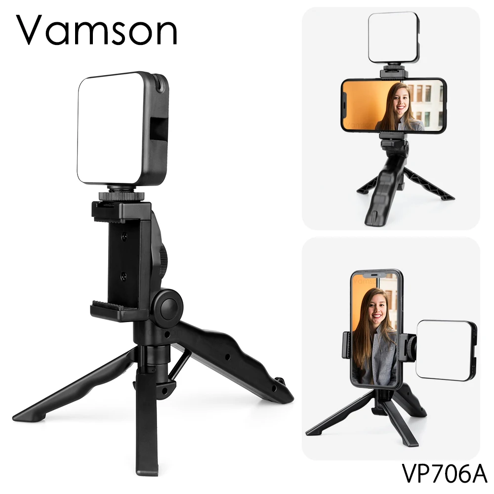 

Vamson for Laptop Tablet Mobile Phone for Videoconferencing Telework Adjustable LED Zoom Lighting Lamp Kit with Tripod VP706A