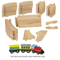 freeship 43pcset compatible with all major brands kids wood train rail track section connector play toys parts fit universal