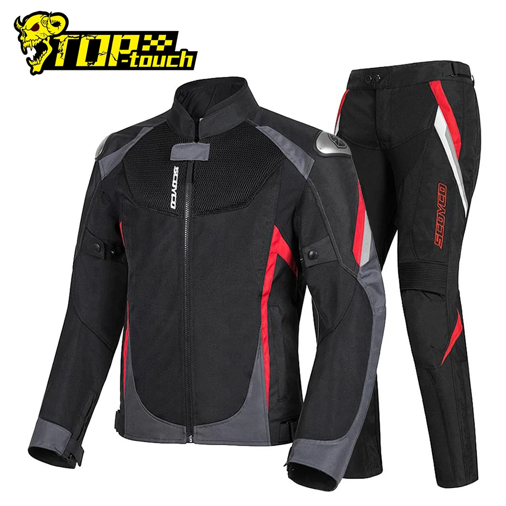 

SCOYCO Motorcycle Jacket+Moto Pants Summer Breathable Motocross Jacket Reflective Chaqueta Moto Jacket Riding Clothing Armor