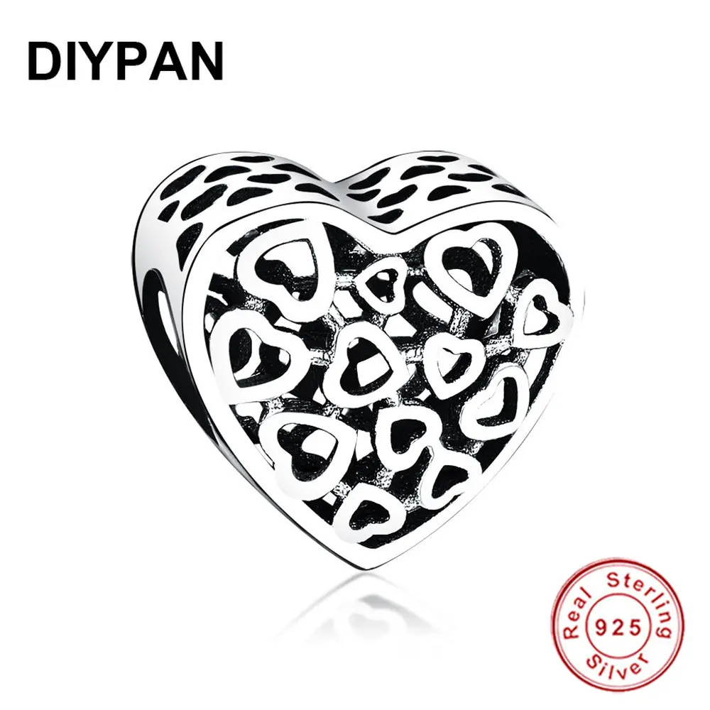 

Fit Charms Bracelet Orignal 925 Sterling Silver Heart Charm Beads Pendant Women DIY Jewelry Berloque