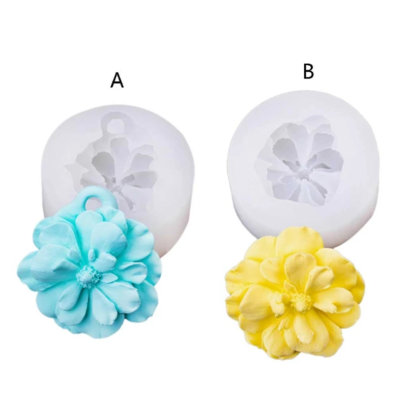 

DIY Bloom Flower Fondant Silicone Mold with Hole Handmade Chocolate Cake Soap Candy Pastry Candle Dessert Decorating Mould Tool