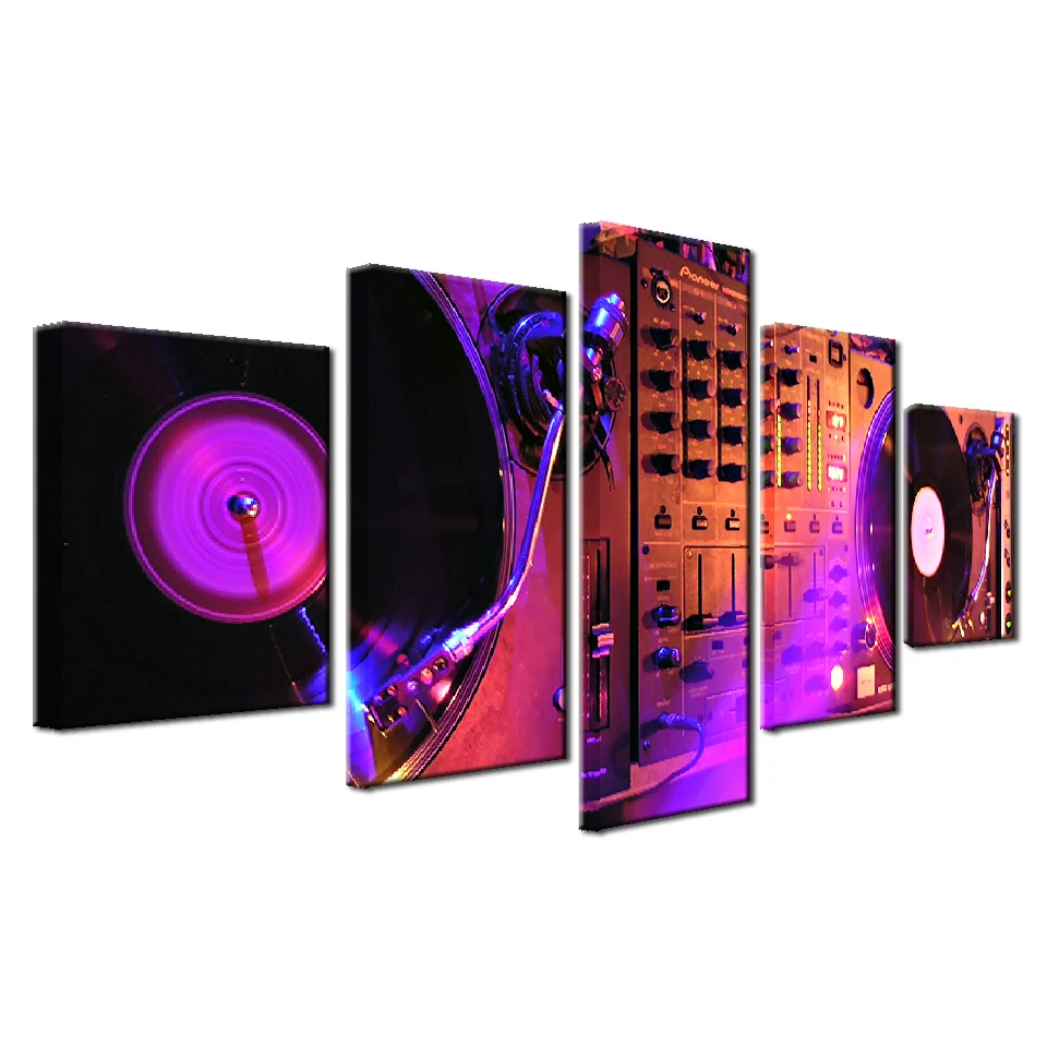 Холст картины стены Художественная рамка домашний Декор 5 шт. диджей ночной клуб
