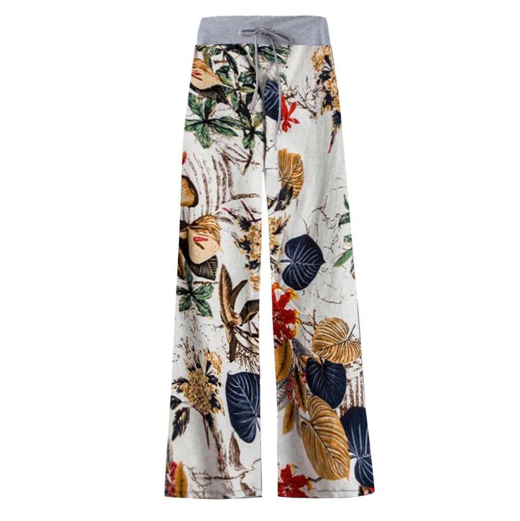 Женские брюки свободного покроя с цветочным принтом удобные Стрейчевые длинные
