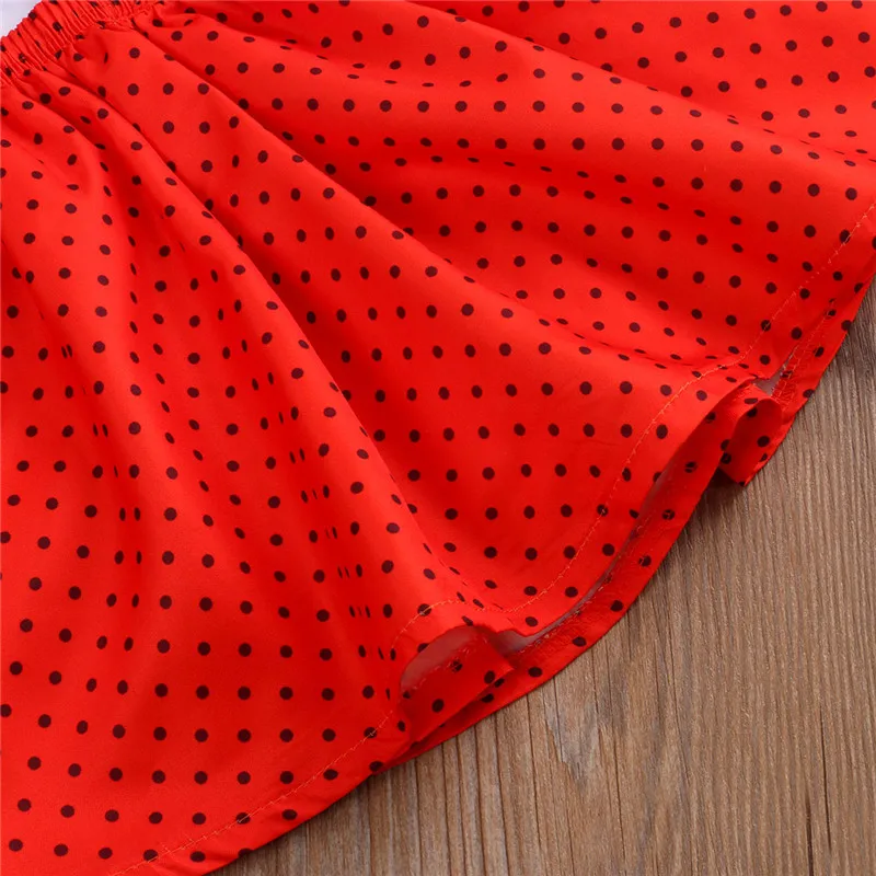 

Halloween Thanksgiving Girls 3 Pcs Outfit Long Sleeve O Neck Ruffles Pumpkin/Turkey Top Dot Printed Suspender Skirt Bow Hairband