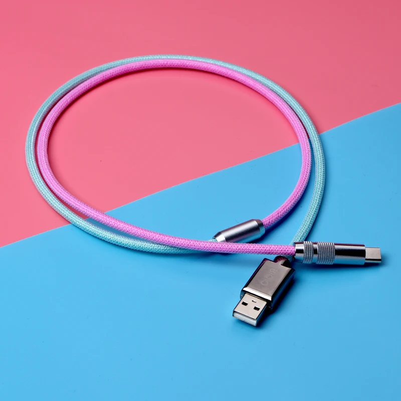 Пользовательская спиральная клавиатура металлическая вилка градиентный кабель