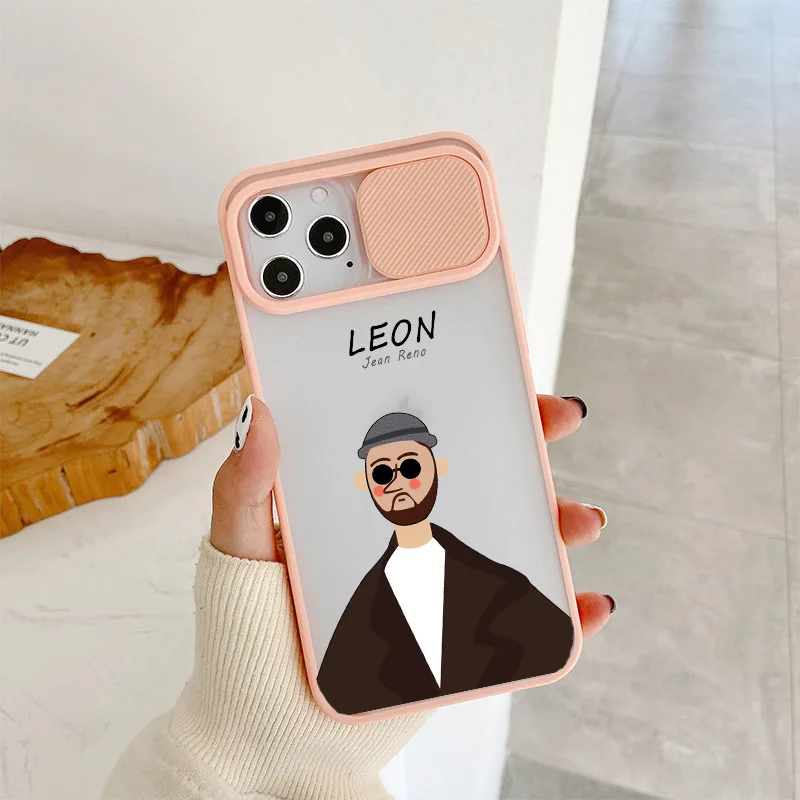 

Killer Leon Uncle Girl Slide Phone Case For iPhone 11 12 Pro Max XR XS X SE20 8 7 6Plus Camera Lens Protection Hard Cover Shell