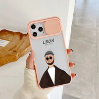 killer leon uncle girl slide phone case for iphone 11 12 pro max xr xs x se20 8 7 6plus camera lens protection hard cover shell