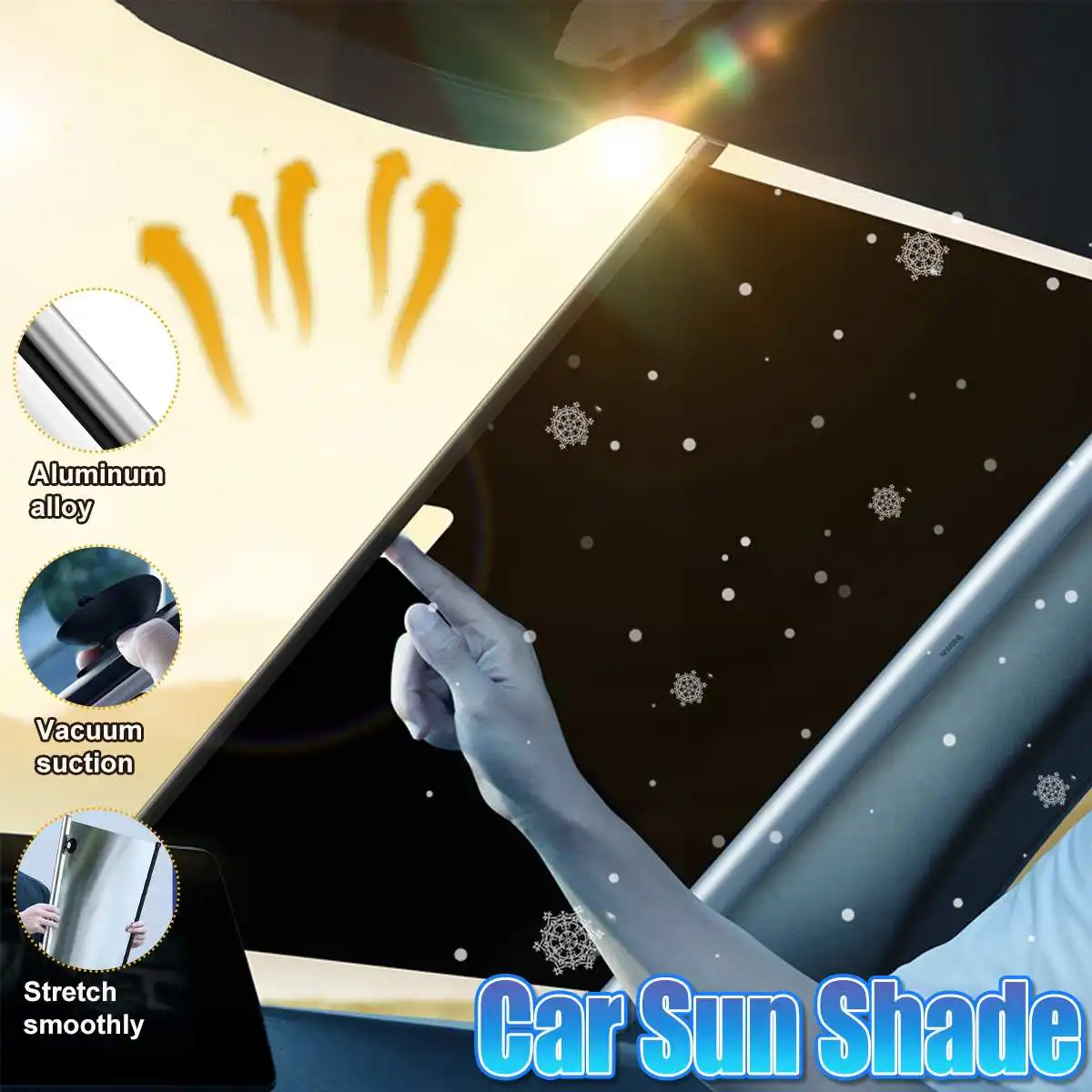 

64cm Car Windshield Sunshade Cover Automatic Retractable Sunblind Sun Protection for Car Front Window Windshield Sun Shade