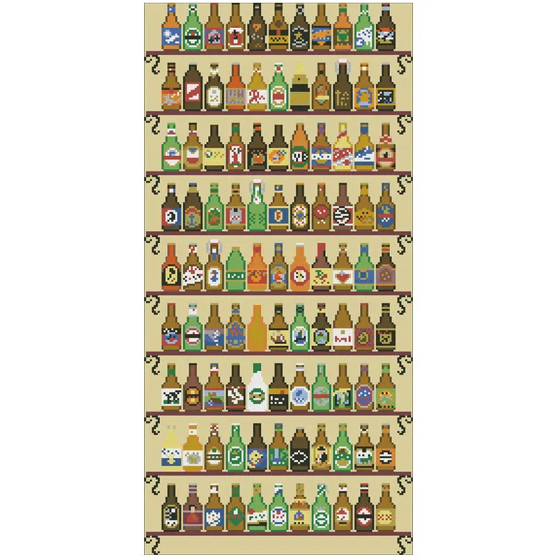 

99 beer bottles patterns Counted Cross Stitch 11CT 14CT DIY Cross Stitch Kits Embroidery Needlework Sets home decor