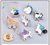 anime cartoon rainbow pony brooch badge cute horse head collar needle brooch jewelry