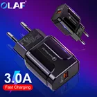 OLAF Быстрая зарядка 3,0 USB Универсальное зарядное устройство для iPhone 6 7 8 XS Max Быстрая зарядка настенное зарядное устройство для Xiaomi