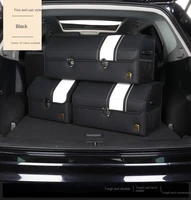 black car trunk storage organizer with lid portable anti slip car stitching colors organizer car accessories interior part