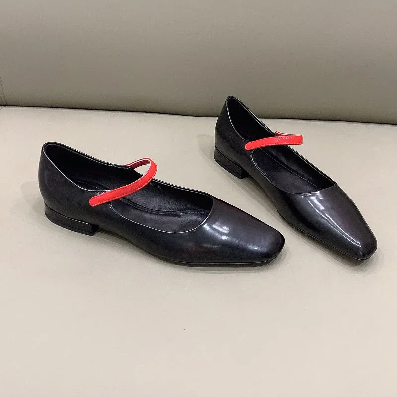 

Brand Fashion High Quality Leisure Mary Janes Shoes Genuine Leather Shallow Woman Flats Girls Shoes