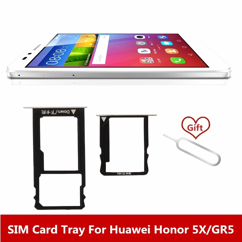 Для huawei Honor 5X держатель лотка для sim карты X5/GR5 двойной слот адаптер запасные
