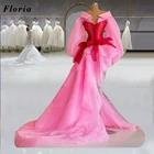 Женское вечернее платье, розово-красное платье в стиле Звезд, с пышными рукавами, для свадьбы и выпускного вечера, в стиле Саудовской Аравии, 2021