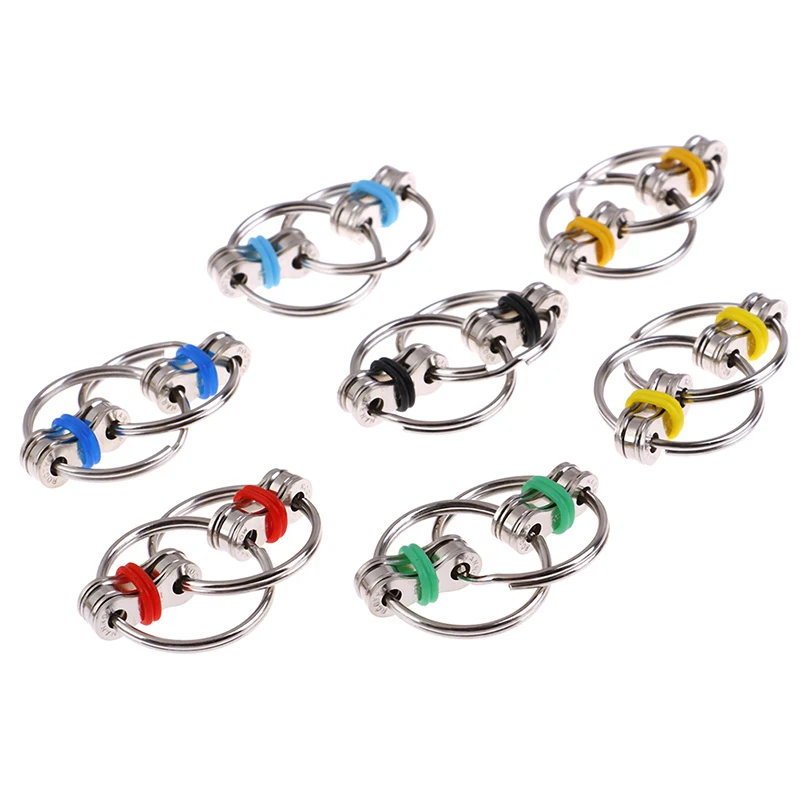 Autism ADHD Anti Stress adult fidget toys Key Ring Hand Spinner Fidget Bearing Tri-Spinner EDC Toy Metal For Adult and Children | Игрушки и