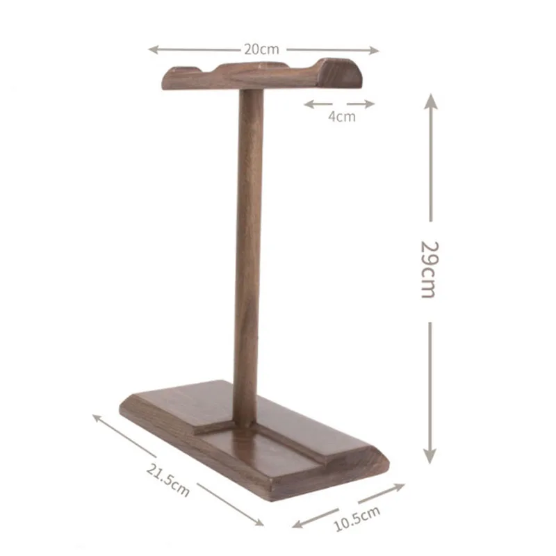 

Wooden Headphone Holder Double Hanging Bracket Solid Wood Earphone Stand Display Shelf Headset Cable Storage