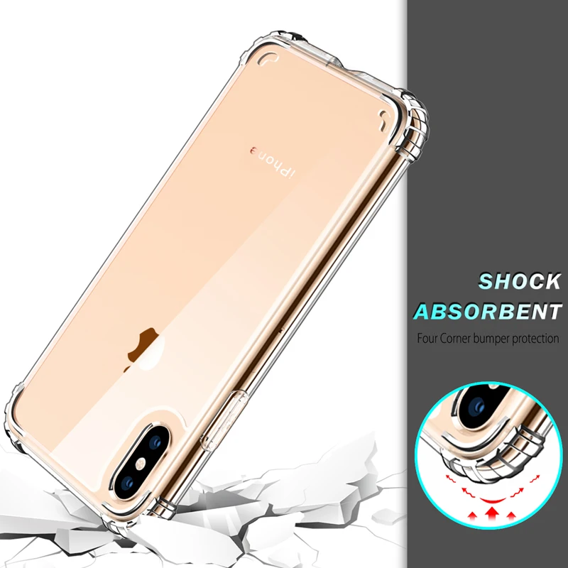 Прозрачный чехол для iPhone XS XR, тонкий противоударный акриловый чехол из ТПУ с кристаллами для телефона Apple iPhone XS Max, полностью защитный чехол