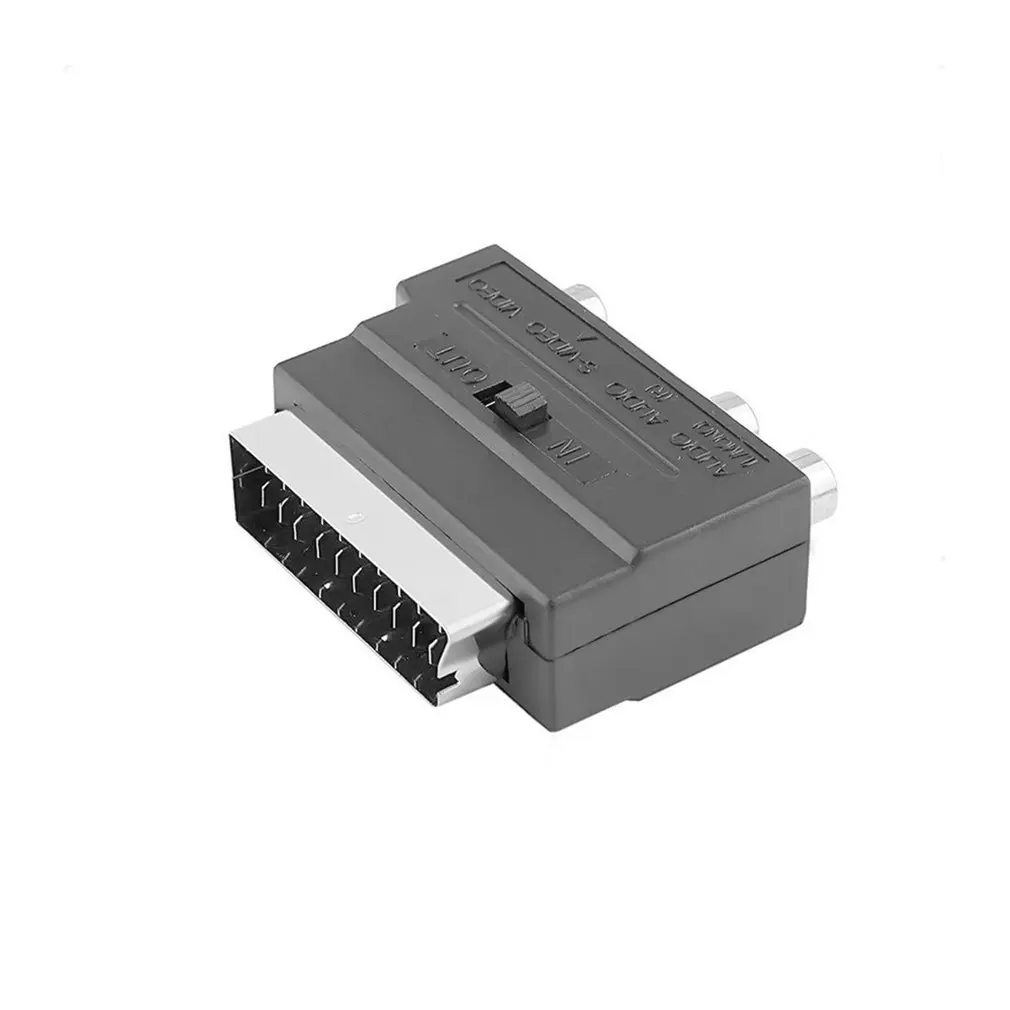 Черный с переходником SCART на 3 RCA Phono 1080p HDMI-совместимый S-video AV аудиокабель для