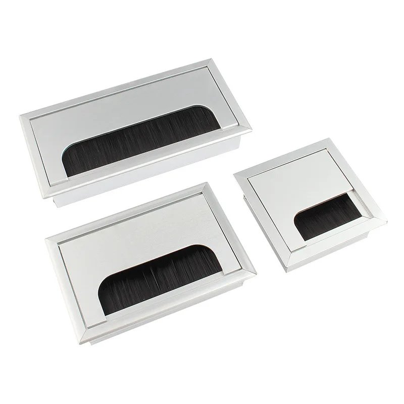 

Office computer desktop aluminum alloy brush wire box square wire box cable trough cover decorative cover office accessories
