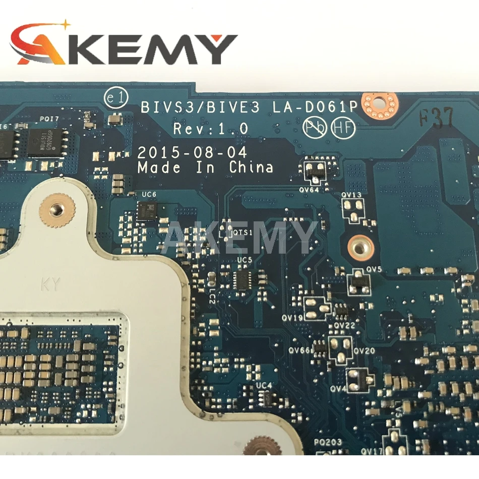 

AKemy BIVS3/BIVE3 LA-D061P Motherboard FOR Lenovo Ideapad 500S-13ISK E31-80 Laptop Motherboard CPU I5-6200U GT920M 100% Test