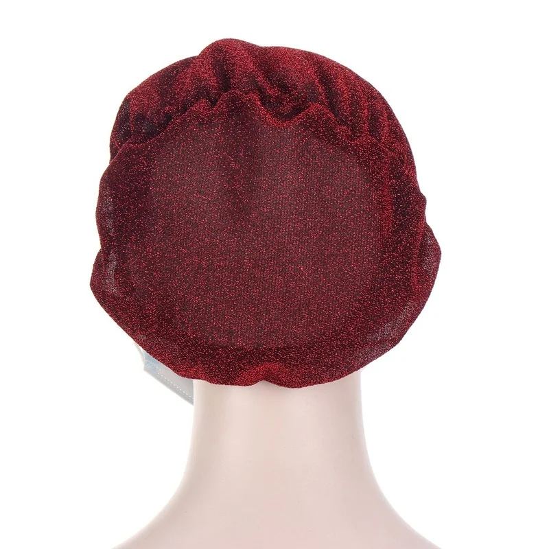 

Multicolor Muslim turban hat for women Fashion button Bright Silk Inner Hijab caps wrap head Scarf Chemo bonnet ready to wear