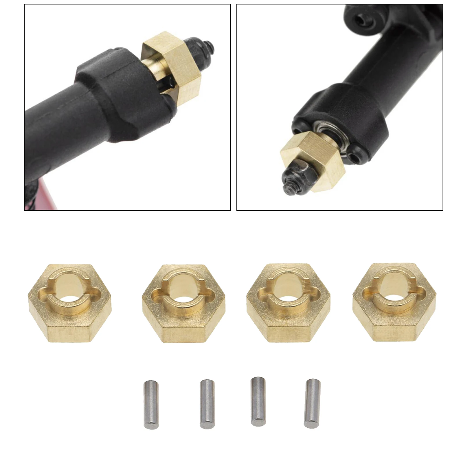 

4Pcs Hex Drive Adapter 12mm Wheel Hex Drive Hub Adapter for 1/24 RC SCX24