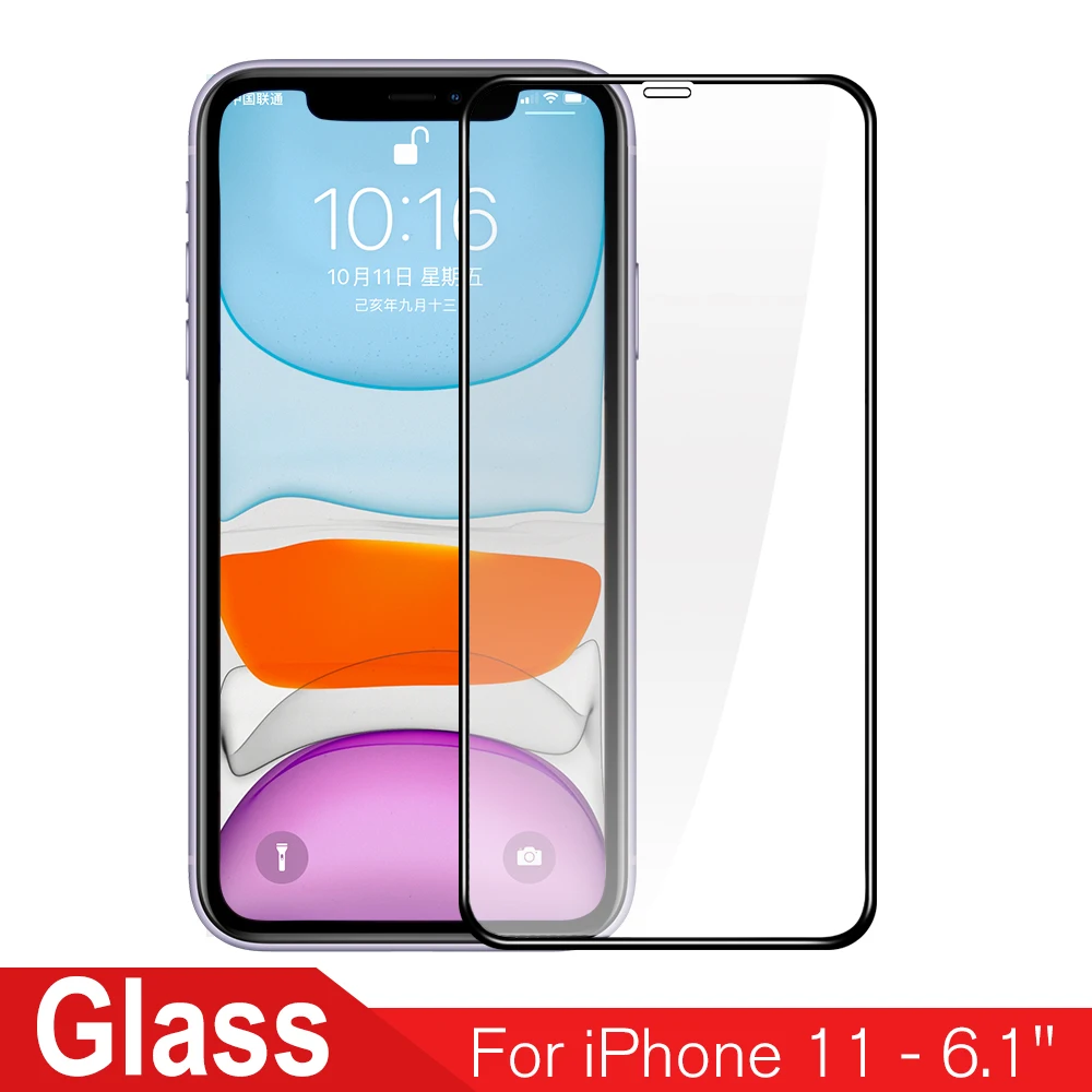 Закаленное стекло с полным покрытием для iPhone 11 12 Pro Max XS X XR 3 шт. Защита экрана 7 8 Plus