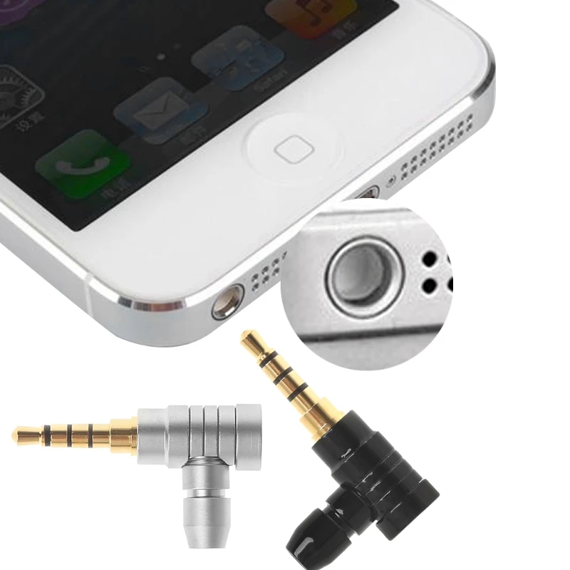 

C9GD 90 Degree Right Angle Male Jack Plug 4 3.5mm Stereo Adapter Converter