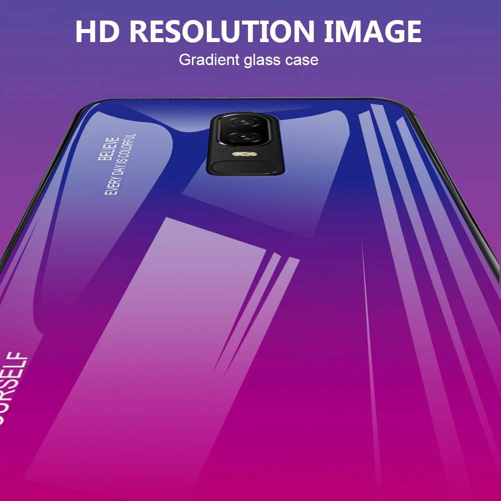 Защитный кожух для телефона в виде ракушки Oneplus 6 градиентный чехол из