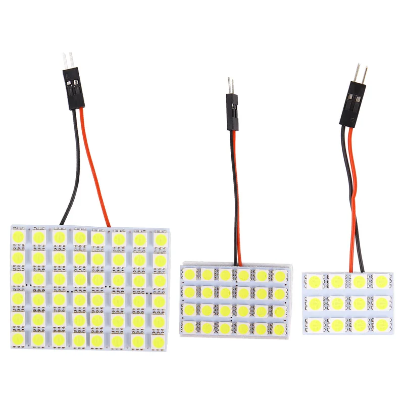 T10 машина для чтения светильник 48 24 12 SMD 5050 светодиодный Панель белый салона Купол