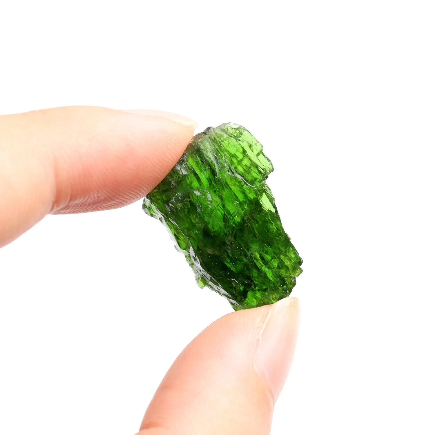 

1PC Nugget Natural Raw Green Diopside Jewelry Semiprecious Stones Cutting Ring Necklace Making Minerals Specimen Decoration