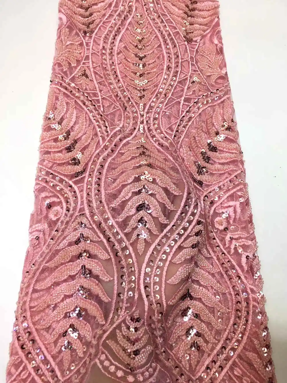 13 Африканская кружевная ткань высокого качества кружевная aso ebi сетчатая ткань вышитая полностью бисером нигерийский Швейцарский кружевной ткани 5 ярдов RG405 - Цвет: 13