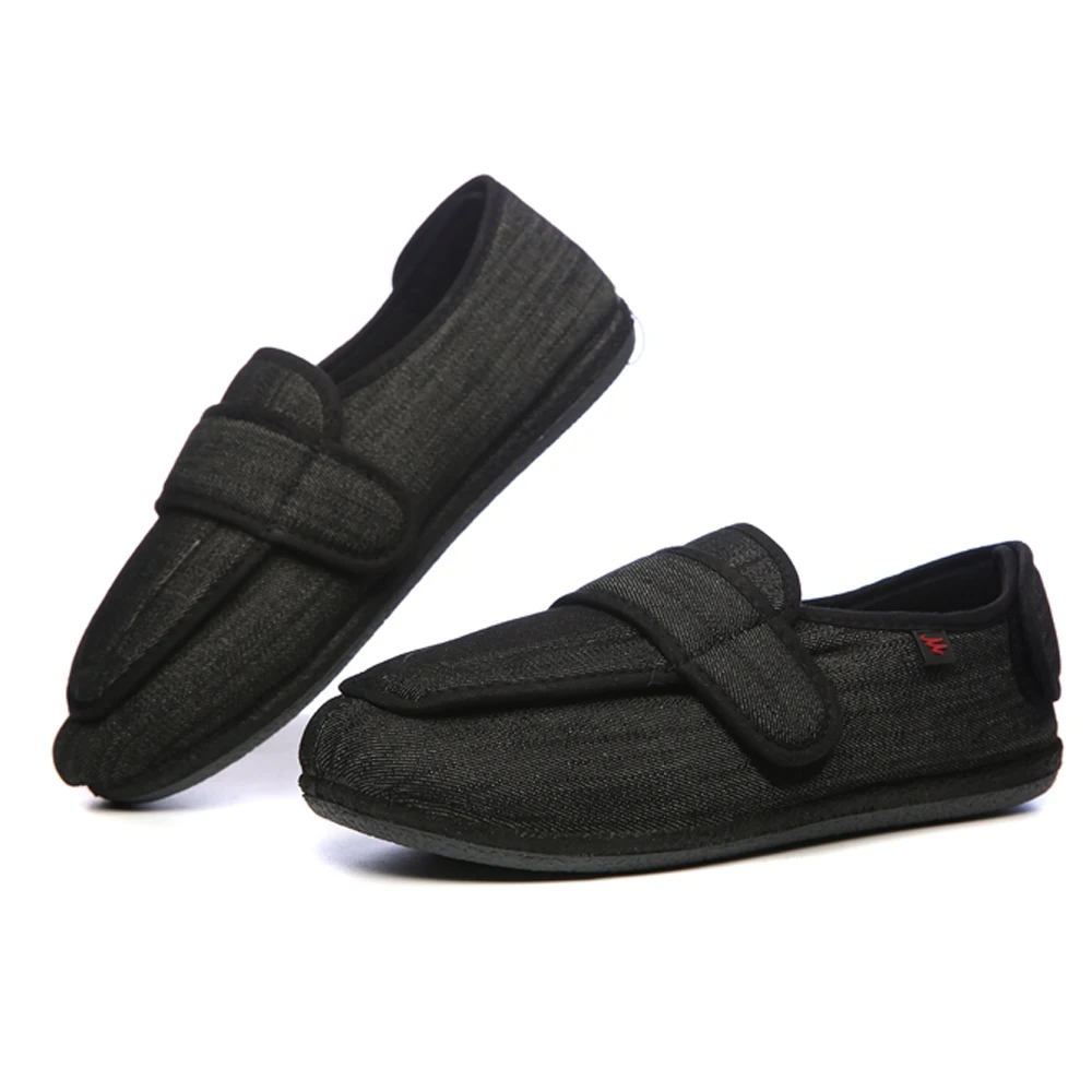 Мужские тапки для диабетиков Edema обувь с регулируемыми застежками очень широкая