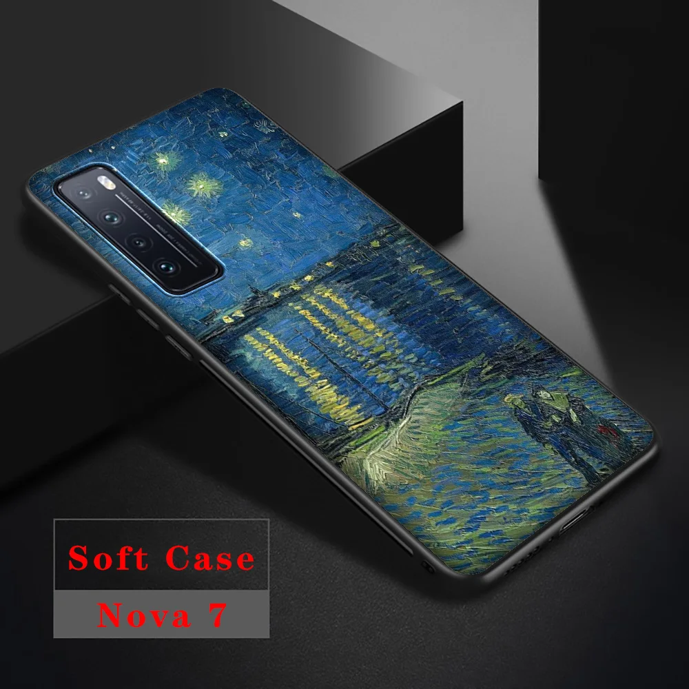 Тонкий чехол Lavaza с изображением Ван Гога звездной ночи для Huawei P8 P9 P10 P20 P30 Y6 Y7 Y9 Lite