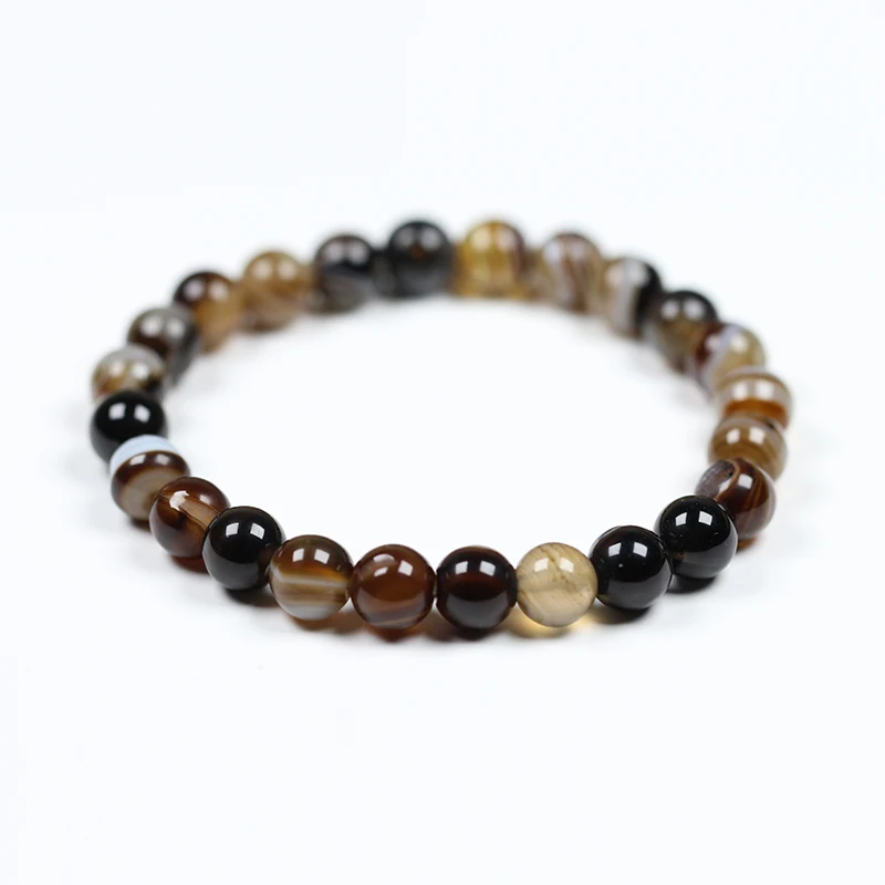 Новая мода 8 мм браслет из натурального камня Мужской 5 видов цветов красивый